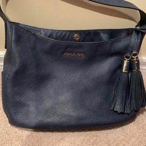Micheal Kors Large Navy Charm Tassel Shoulder Tote